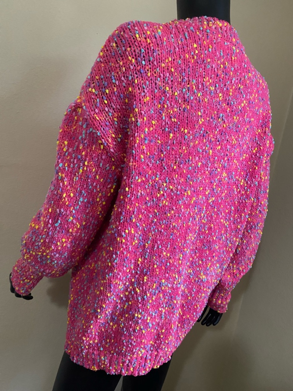 Cozy Pink Speckled Knit Sweater Kawaii Cute - Picture 6 of 9
